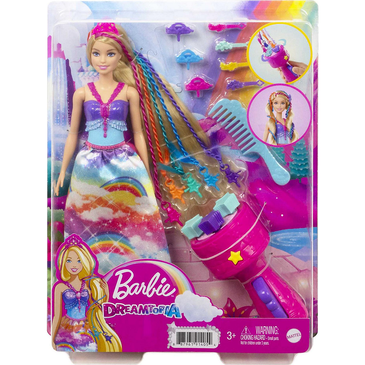 Barbie Dreamtopia Prinzessin Puppe inkl. Haare zum Flechten, Anziehpuppe