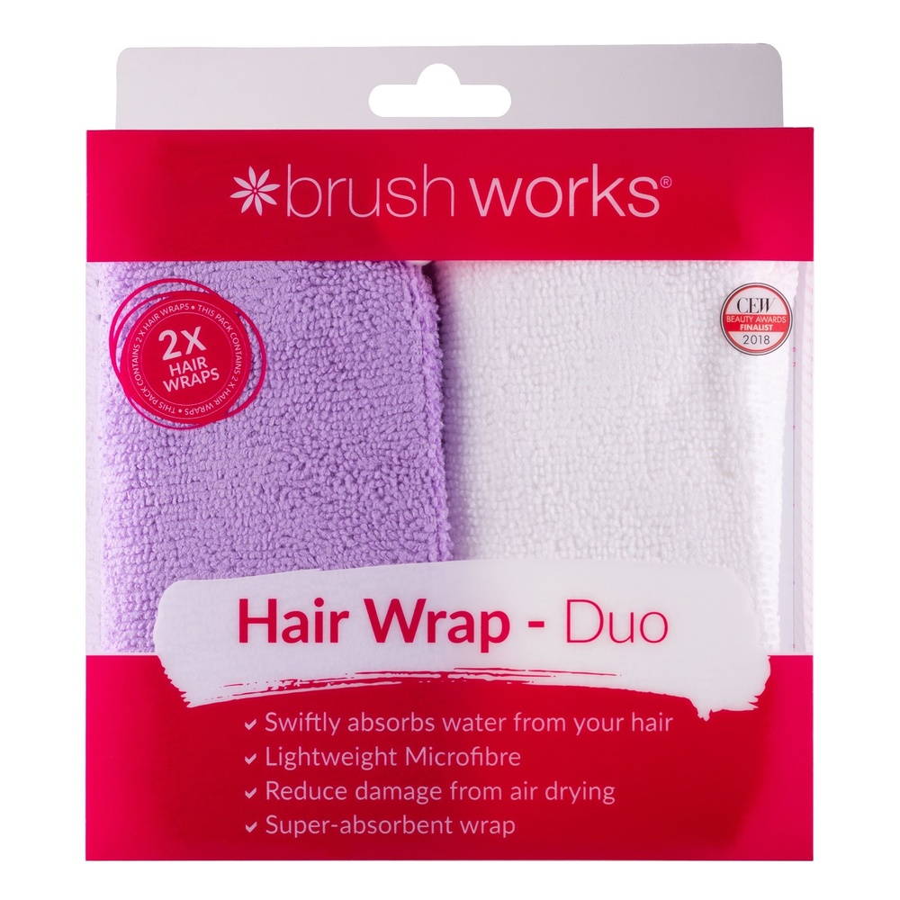 Brushworks 2 X Serviettes Microfibre Cheveux Nettoyage de la peau