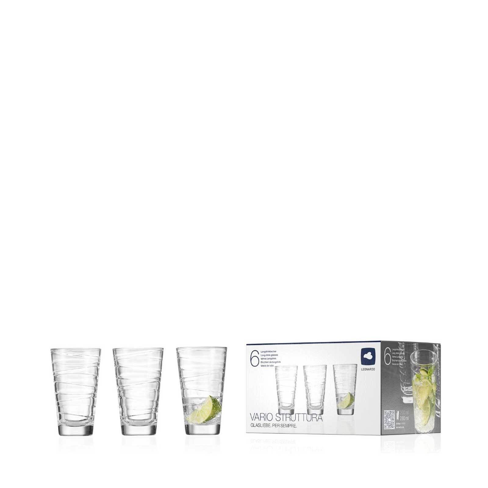 LEONARDO Glas Vario Struttura Trinkglas 280 ml, Glas