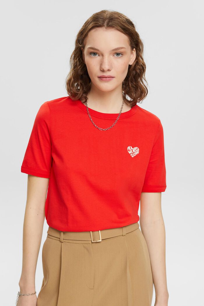 Baumwoll-T-Shirt mit herzförmigem Logo