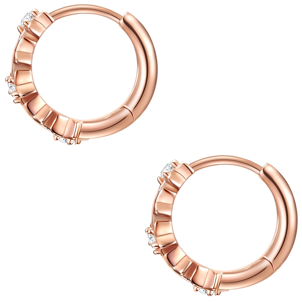 Glanzstücke München Créoles en argent Étoiles Argent sterling Oxyde de zirconium (CZ) en Or rose Boucles d'oreilles