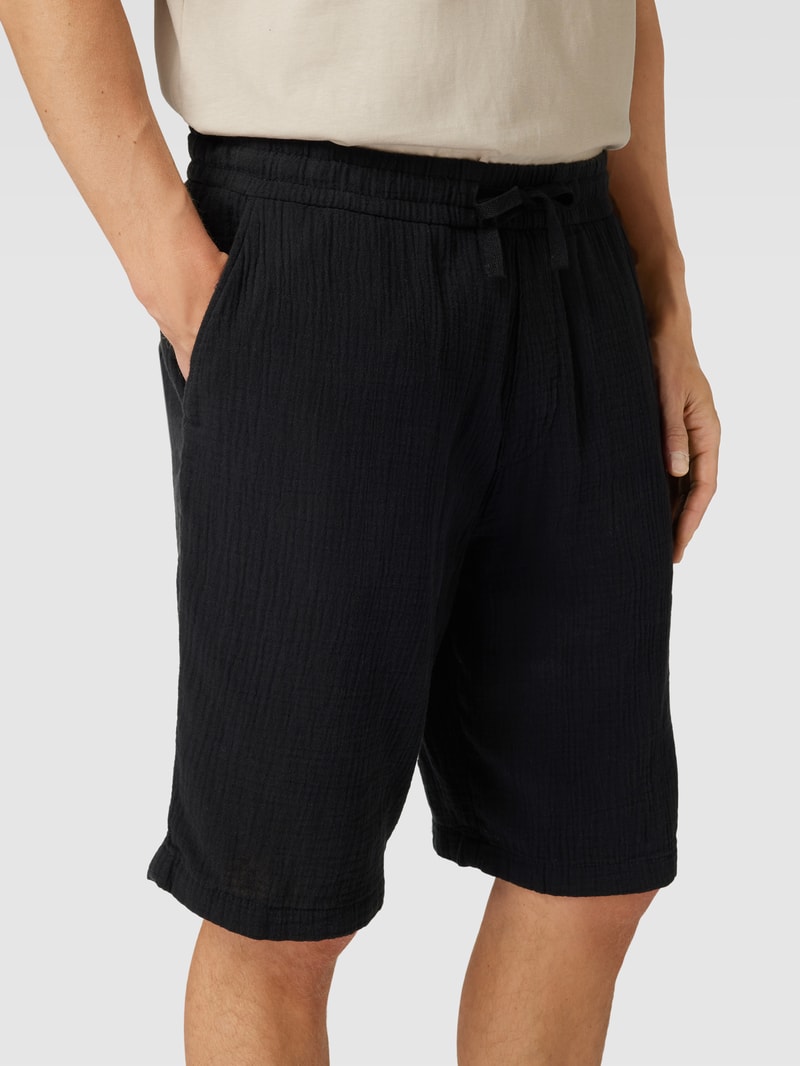 Bermudas mit elastischem Bund in schwarz
