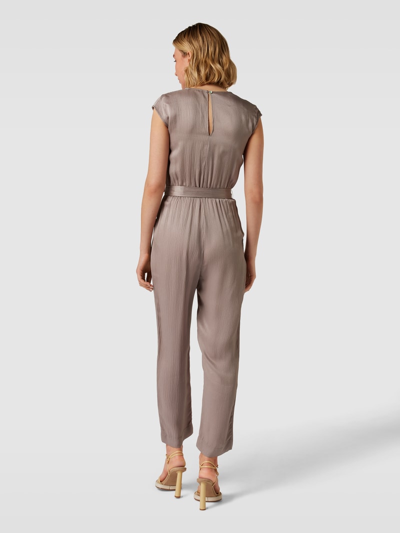 Jumpsuit mit Strukturmuster in mittelgrau