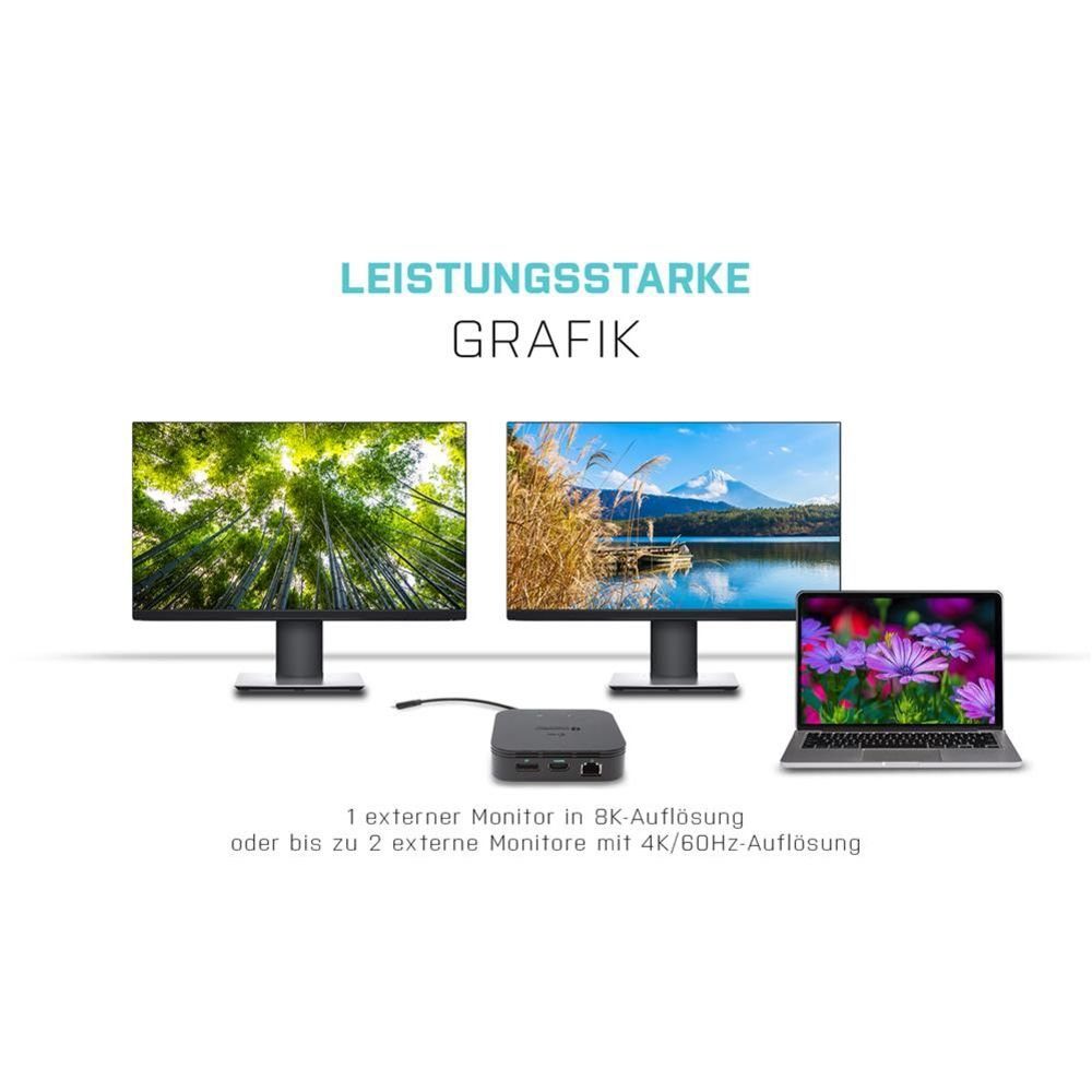 I-TEC Laptop-Dockingstation Thunderbolt 3 Travel Dock Dual 4K Display + Power Delivery 60W, Notebook/Tablet Dockingstation