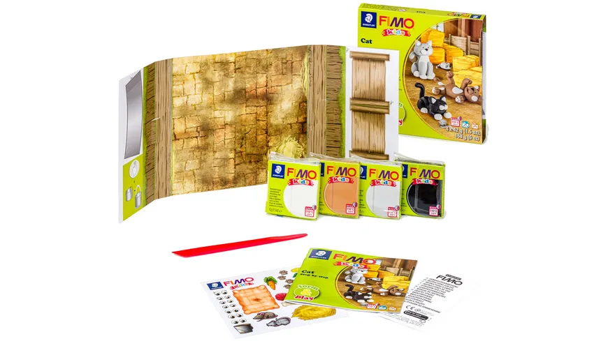 STAEDTLER Modelliermasse FIMO® Kids Materialpackung Form & Play Cat 168 g