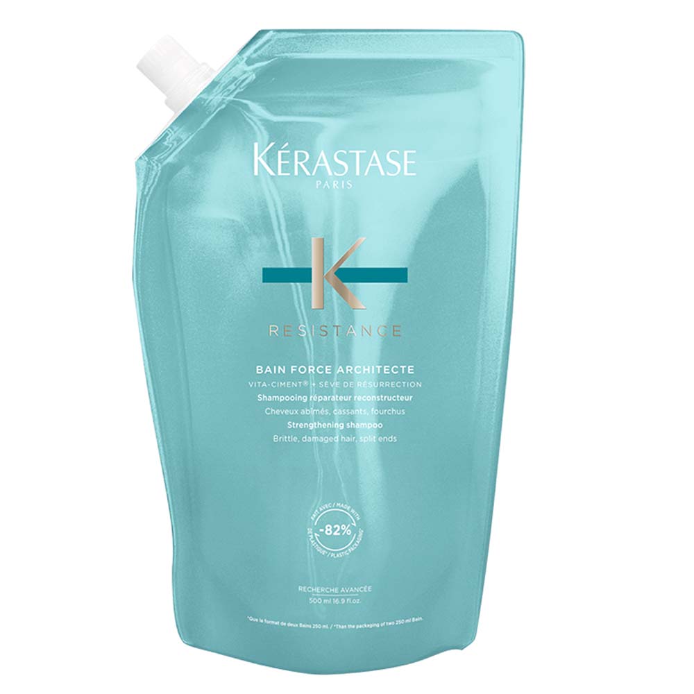 Kérastase Résistance Bain Force Architecte Refill Pouch 500 ml + Alu-Flasche
