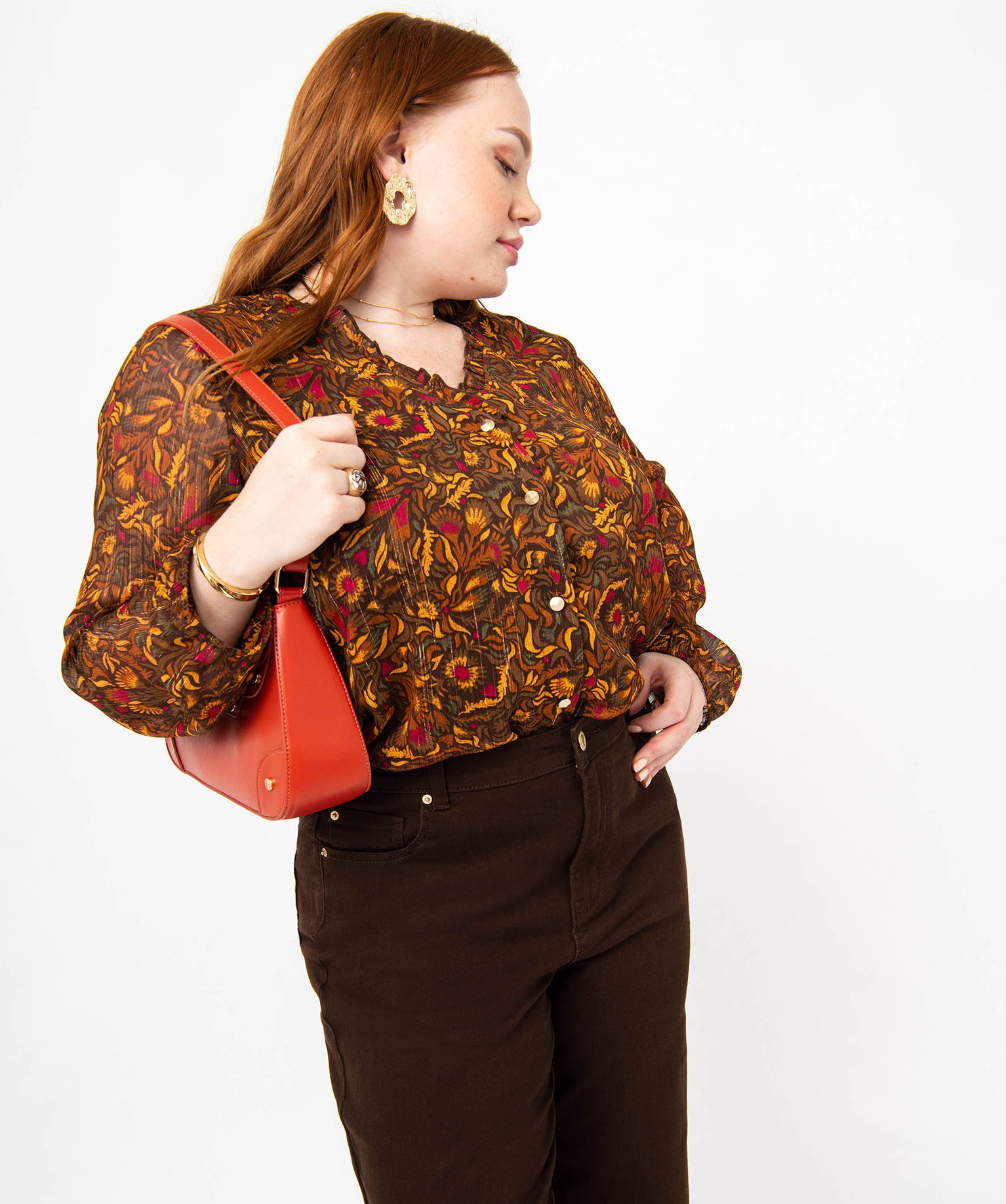 Chemise en voile imprimé femme grande taille imprime | GEMO