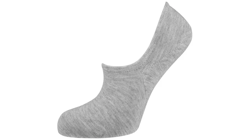NUR DIE Damen Kurzsocken mit Komfortbund 2er Pack hellgrau melange