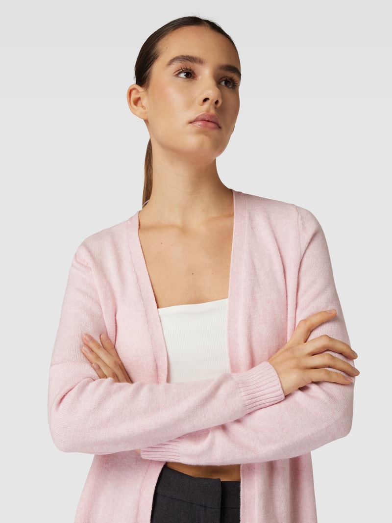 Cardigan mit aufgesetzten Taschen Modell 'LESLY' in hellrosa meliert