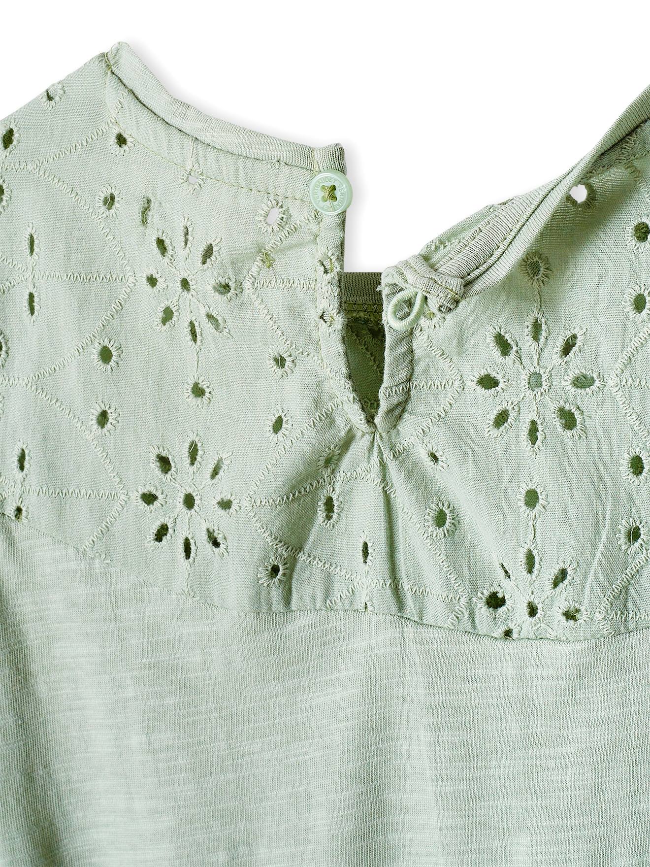 Vertbaudet Mädchen Kleid mit Lochstickerei Oeko-Tex - zartrosa