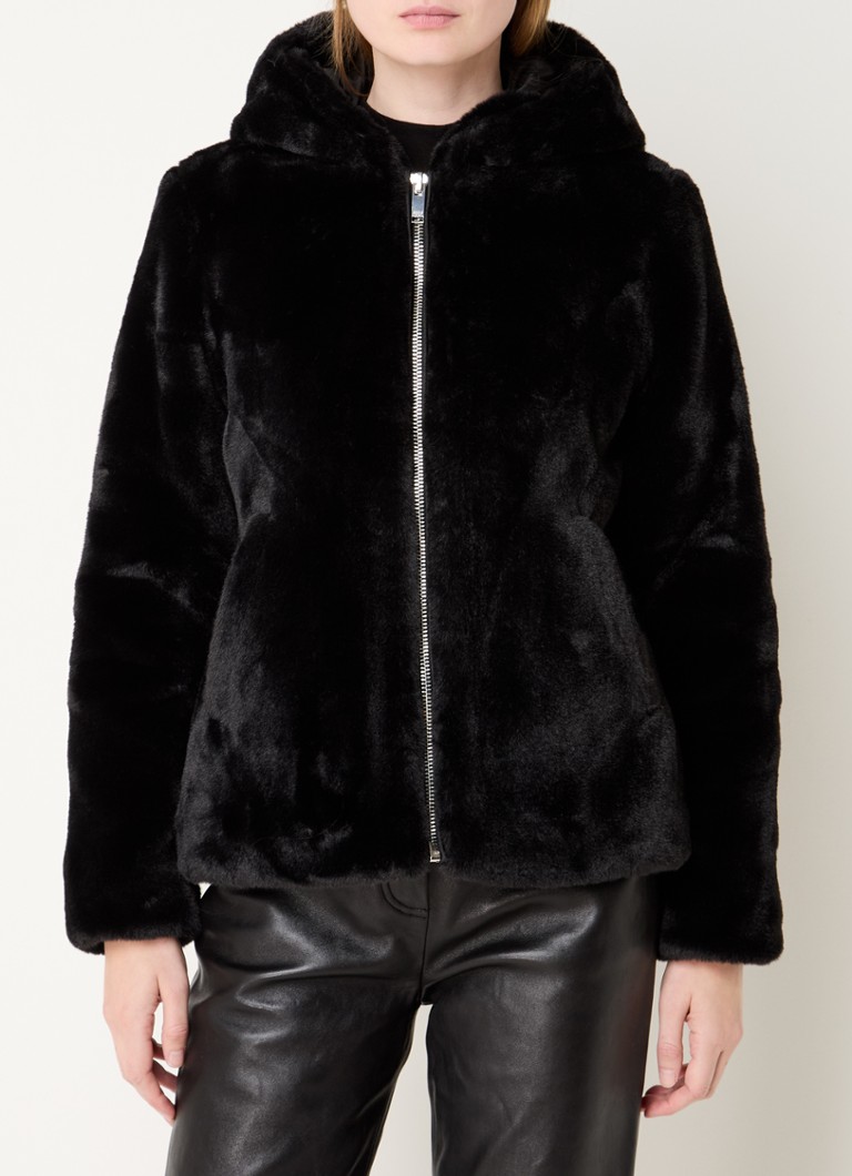 Jacheta din piele organica Claudie Pierlot Félicien cu buzunare laterale