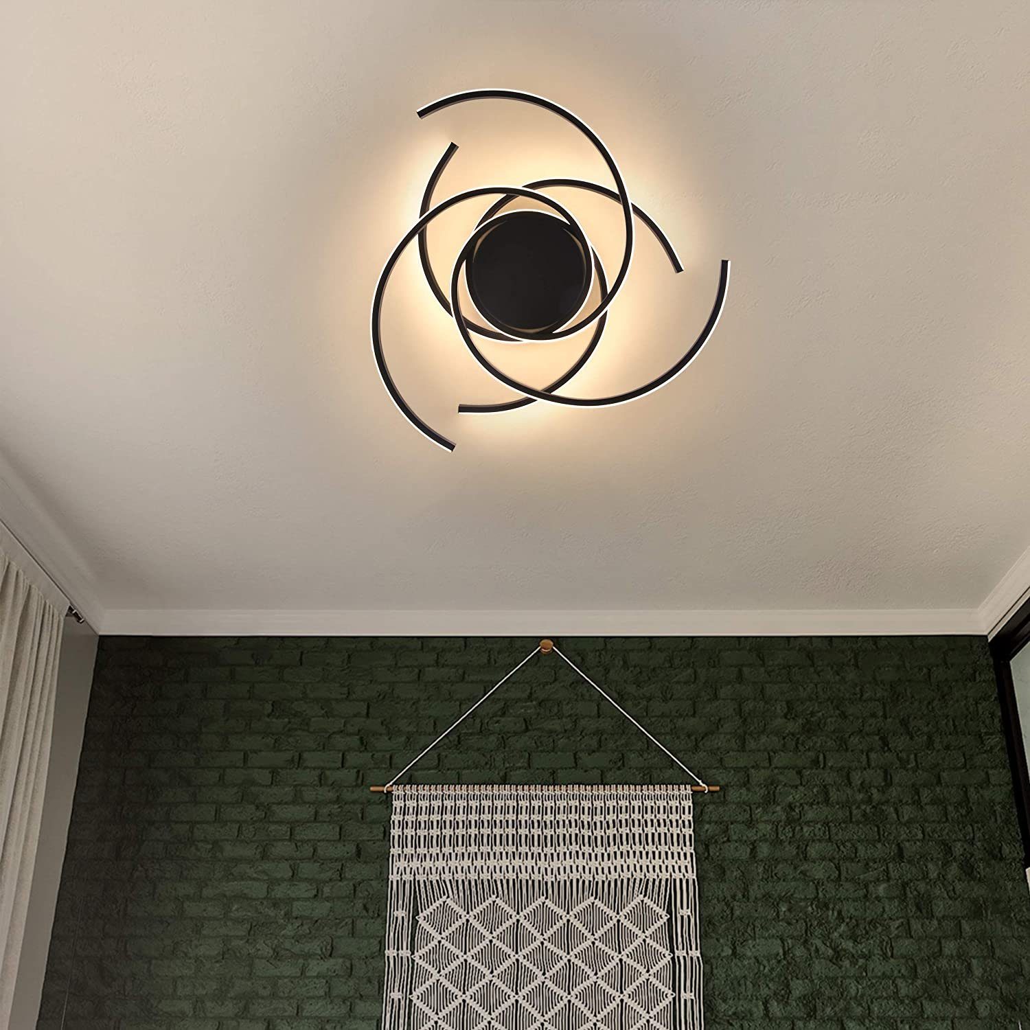 ZMH LED Deckenleuchte 77W dimmbar Fernbedienung Eisen Aluminium, LED fest integriert, warmweiß-kaltweiß