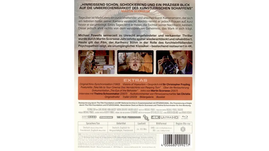 Peeping Tom - Augen der Angst - Collectors Edition  (4K Ultra HD) (+Blu-ray)