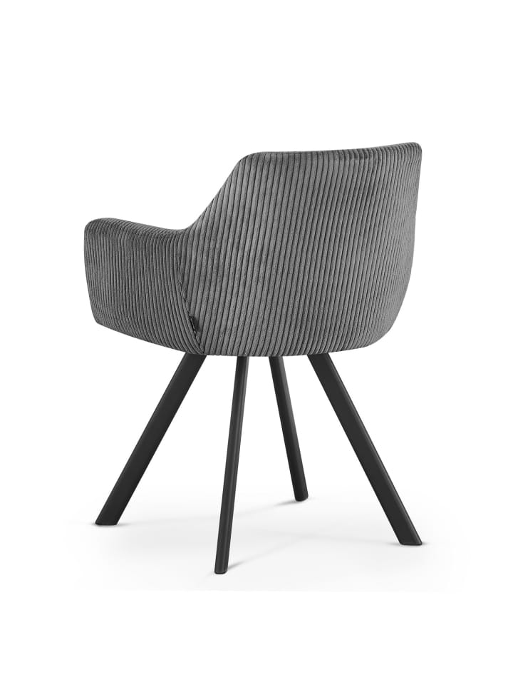 B&D Home 2er-Set: Esszimmerstuhl CYRUS in Dunkelgrau - (B)56 x (H)80 x (T)60 cm günstig kaufen onesize