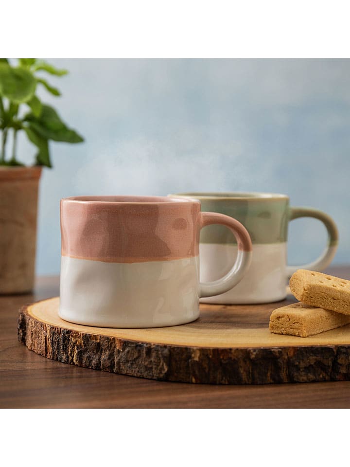 Mikasa 2er-Set: Tassen in Grün/ Weiß - 350 ml günstig kaufen onesize