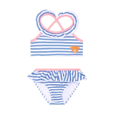 Bikini, mittelblau für Mädchen