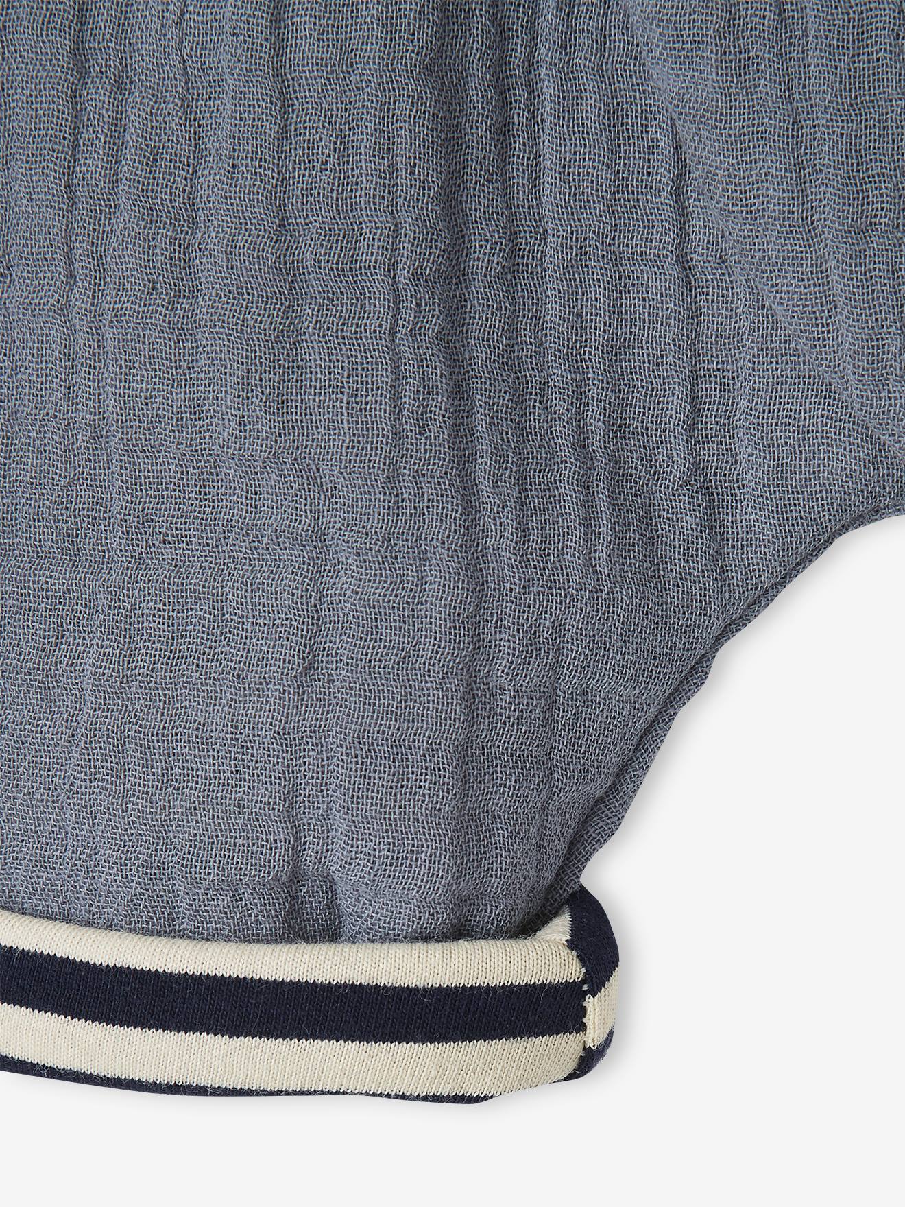 Vertbaudet Gefütterte Baby Hose, Musselin - blaugrau
