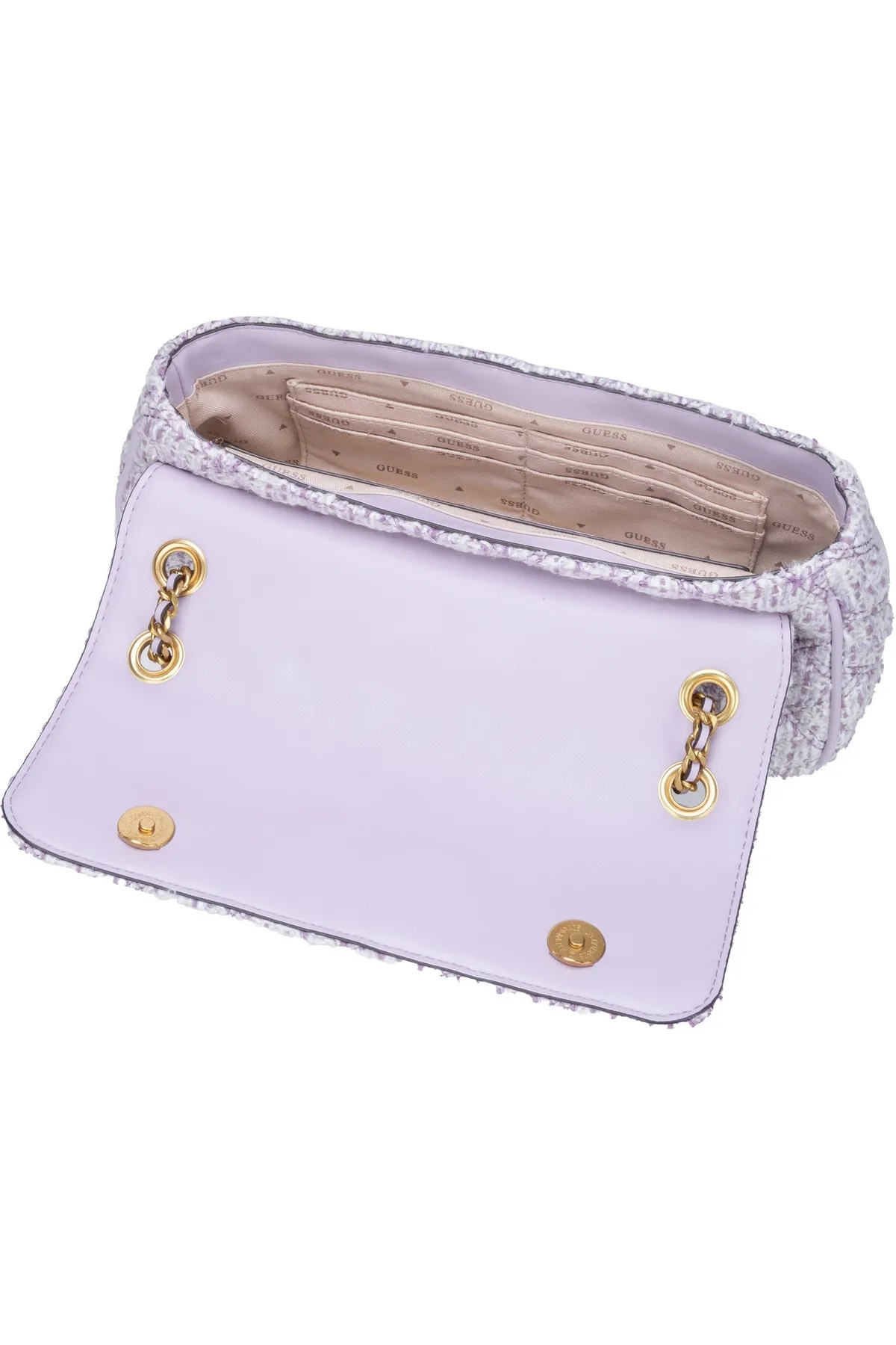 Guess  Schultertasche Giully Conv Crossbody Flap Tweed