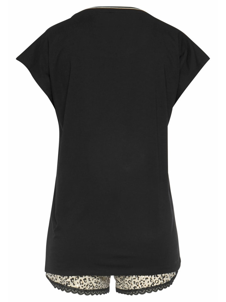 s.Oliver Shorty in schwarz-beige-gemustert-mehrfarbig günstig kaufen 32/34