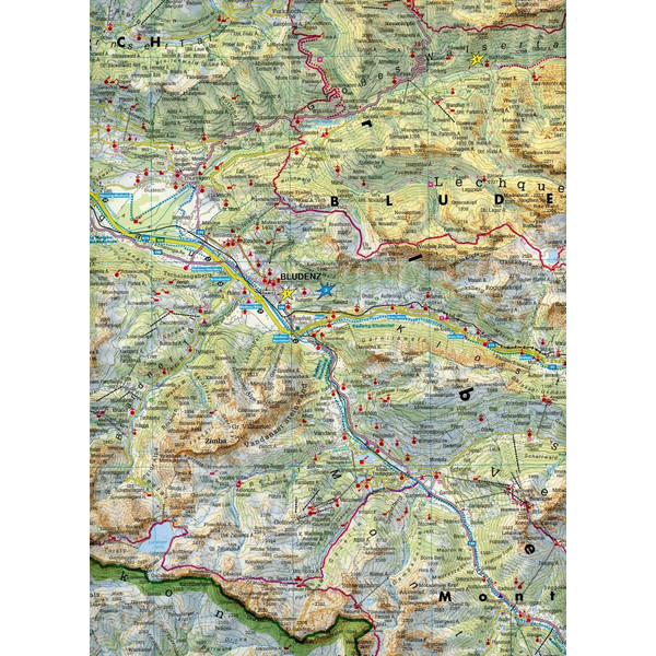 Vorarlberg, Top 10 Tips, Autokarte 1:100.000 - Straßenkarte