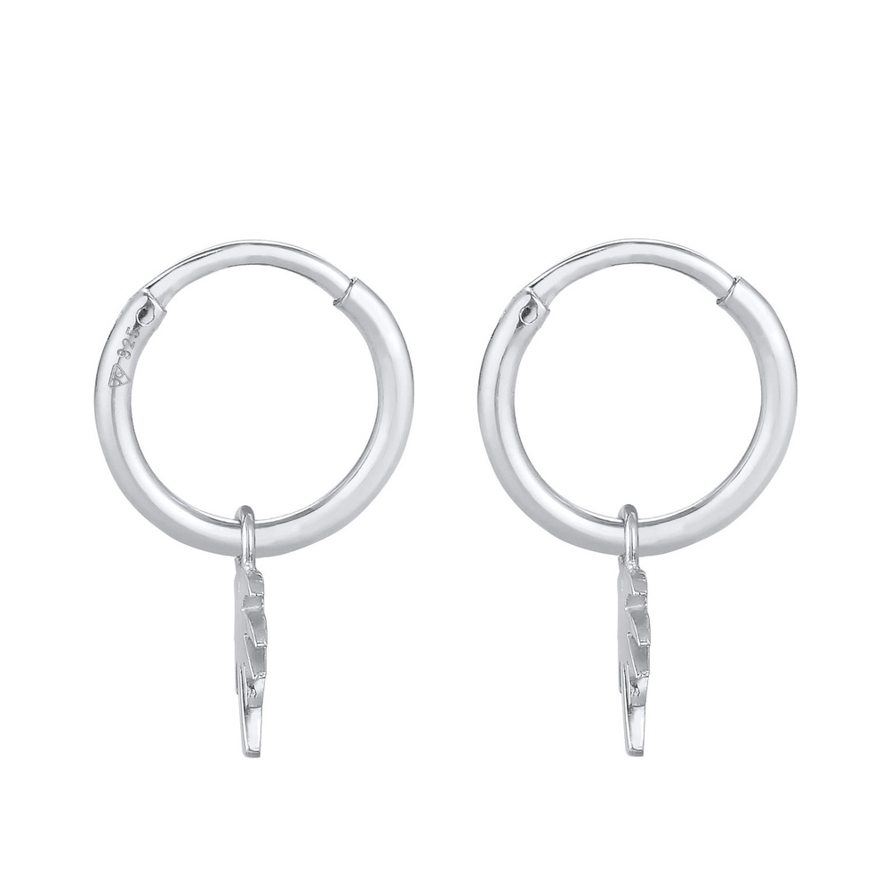 Elli Elli Boucles d'Oreilles Femmes Créoles Palmier Pendentif Tendance Filigrane en ar Boucles d'oreilles