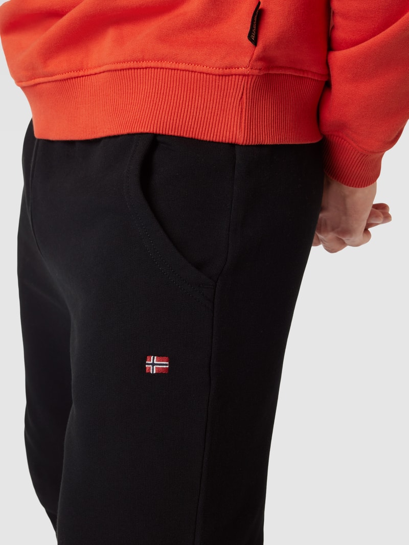Sweatpants mit Logo-Stitching Modell 'MALIS' in schwarz