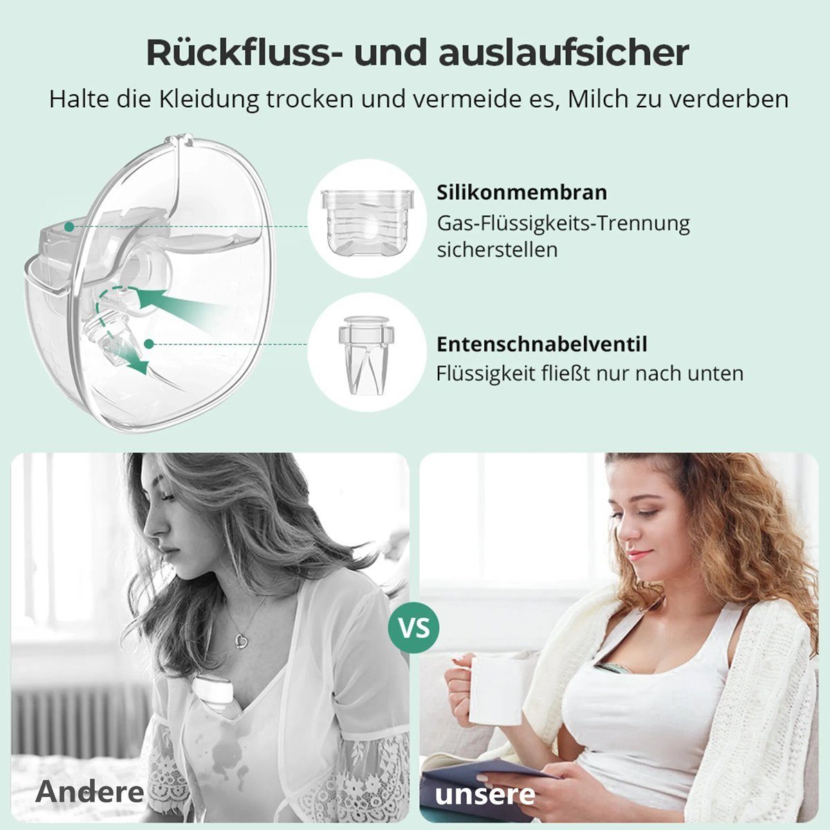 bioby Elektrische Doppelmilchpumpe, 3 Modi 180ml LED Babyflasche tragbar