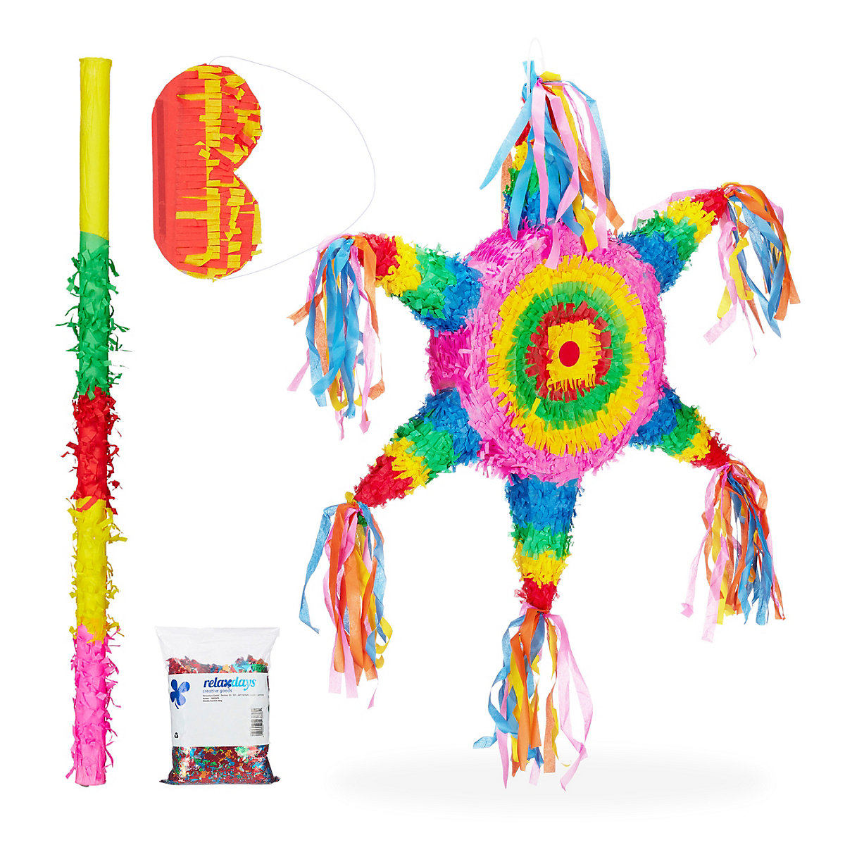 4-tlg. Pinata Set Stern