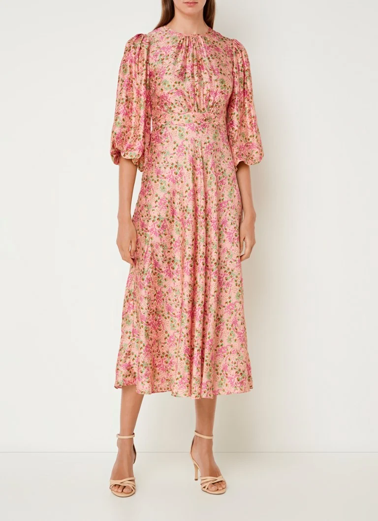 LKBennett Lois midi dress in silk blend with floral print