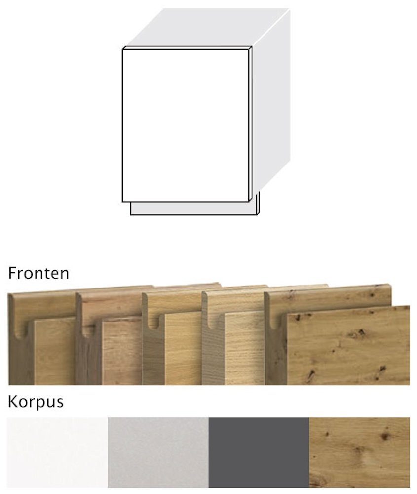 Feldmann-Wohnen Sockelblende Arezzo, 60cm Front- und Sockelfarbe wählbar grifflos vollintegriert
