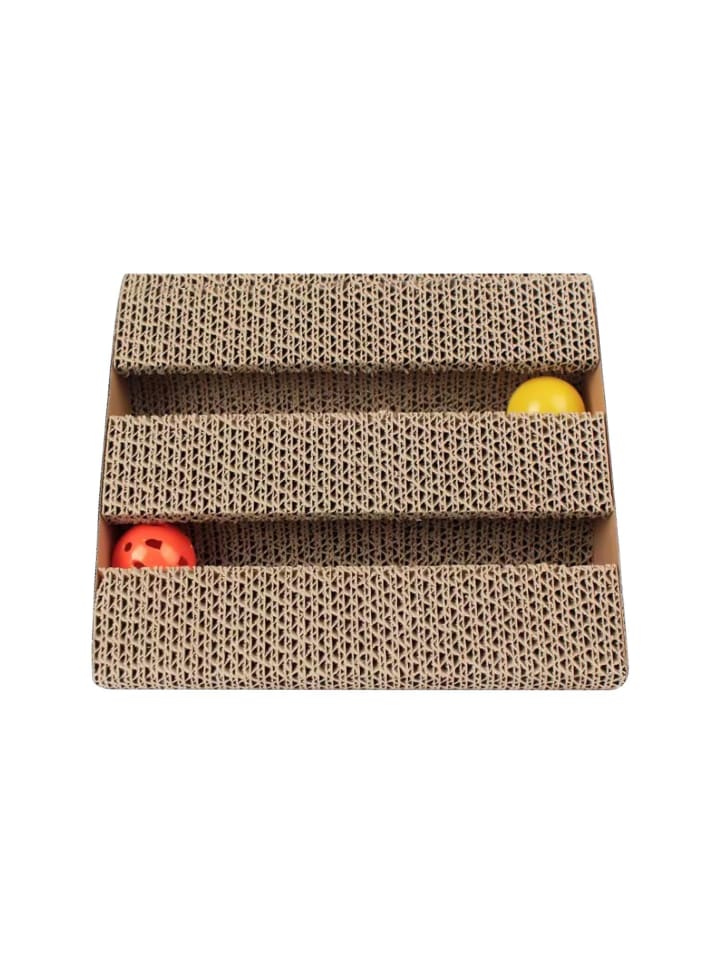 Intirilife Katzenkratzbrett Katzenspielzeug in Braun - 27.5 x 23.5 x 17.5 cm günstig kaufen onesize