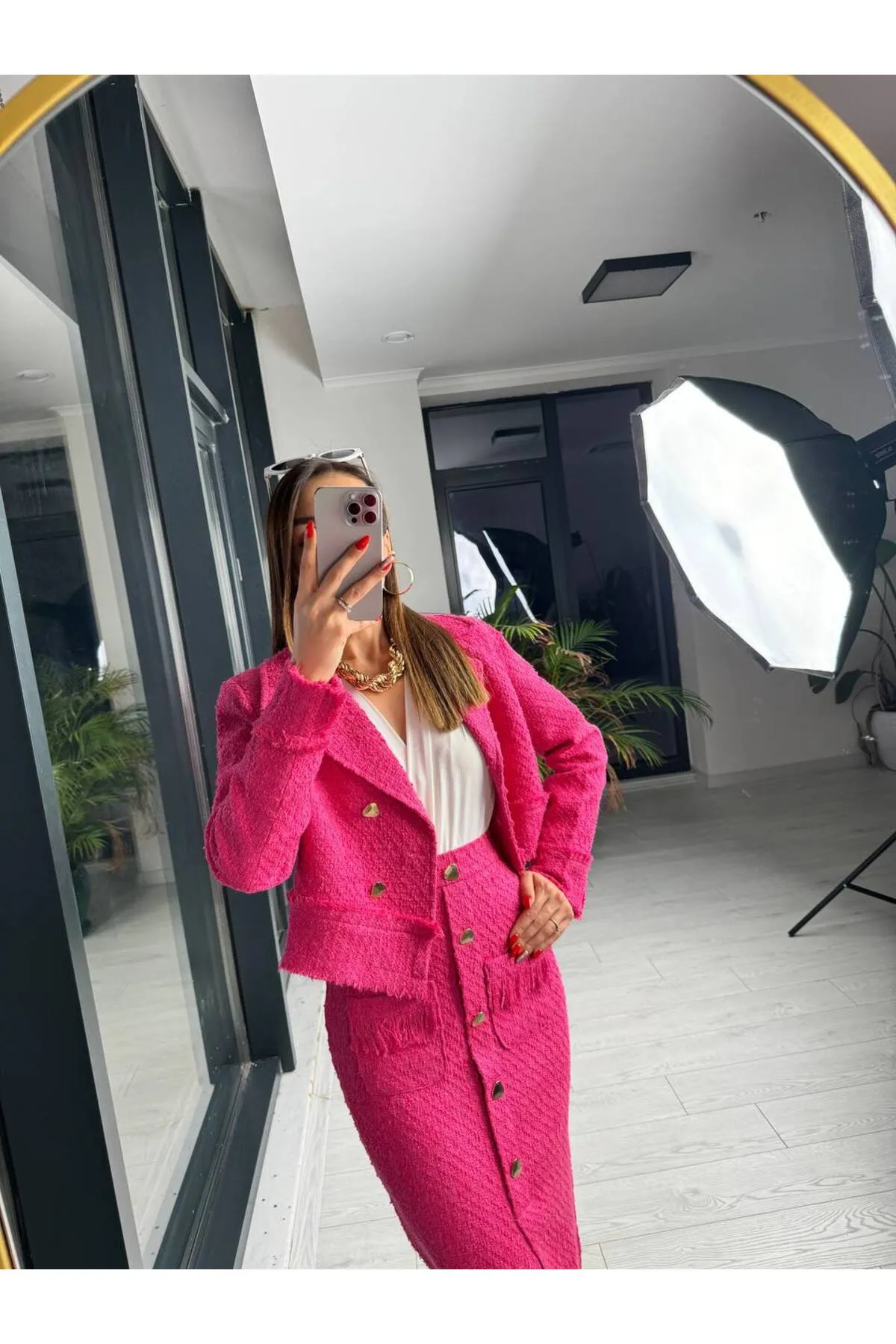Laluvia  Fuchsia Design Tuvid-Anzug mit Quasten und Schlitz