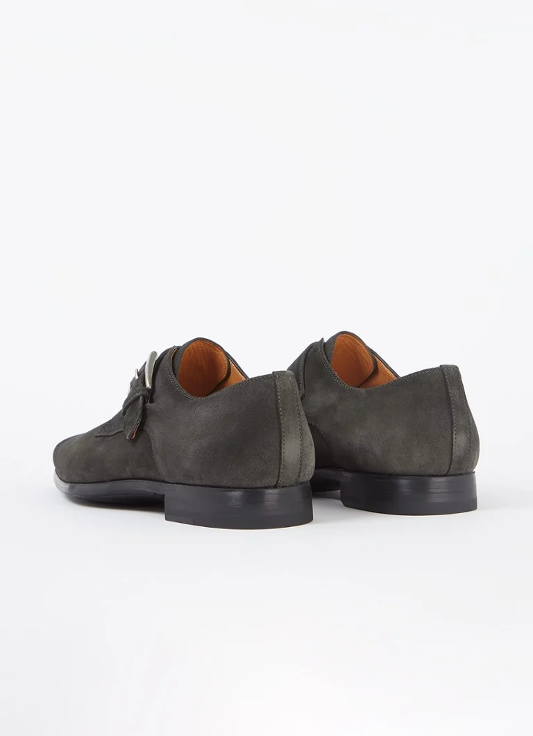 Pantofi Magnanni din piele întoarsă cu cataramă
