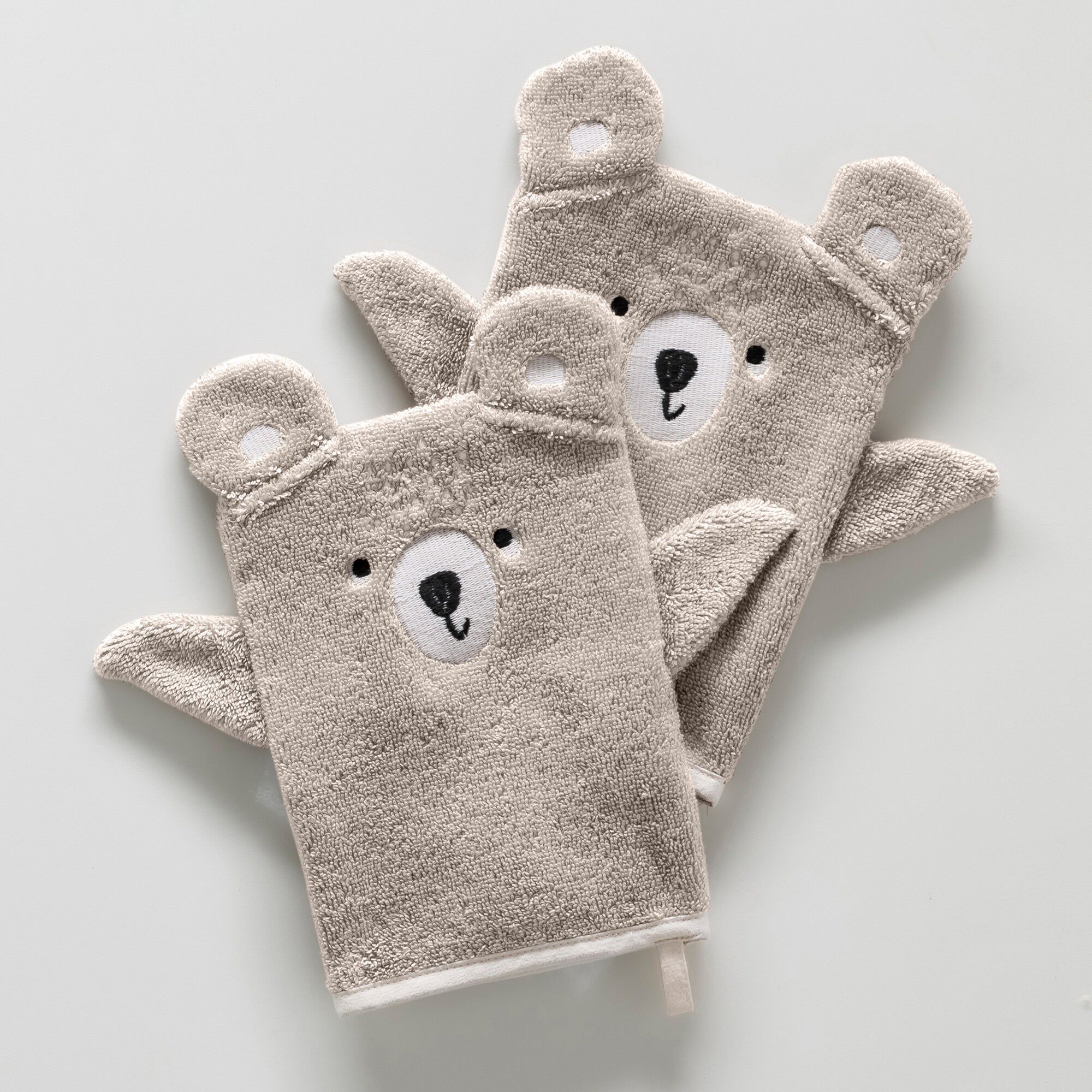 Collection éponge enfant brodée ourson coton