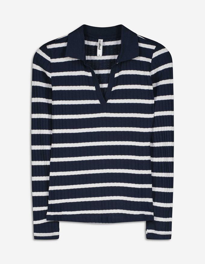 Langarm-Poloshirt - Baumwoll-Mix