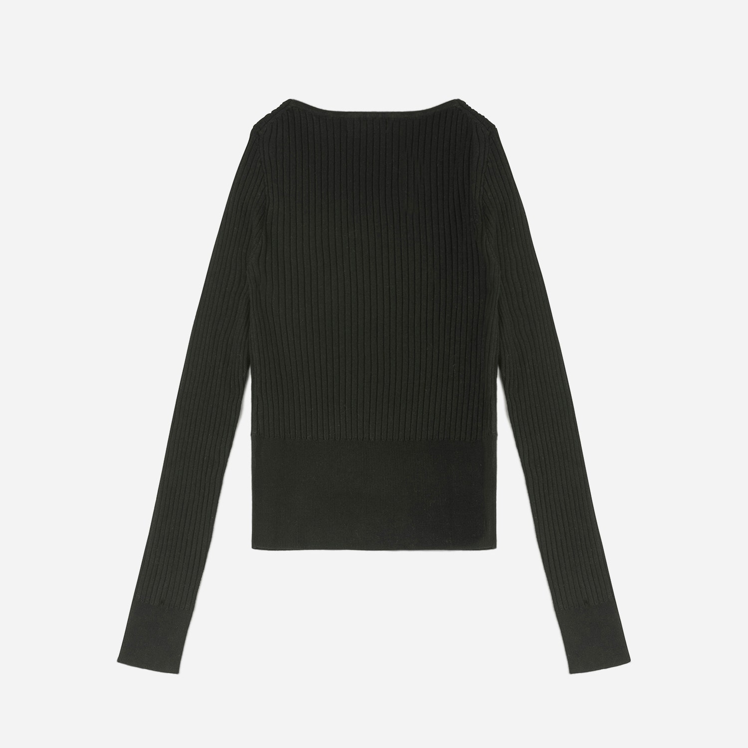 Pull TEXTO noir côtelé à manches longues - taille unique