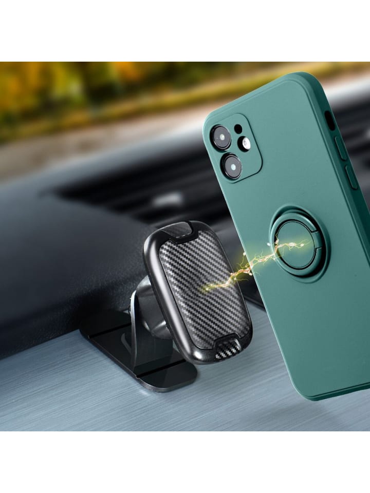 COFI 1453 Silikon Ring Handyhülle Schutzhülle für Smartphone Bumper in Grün günstig kaufen S