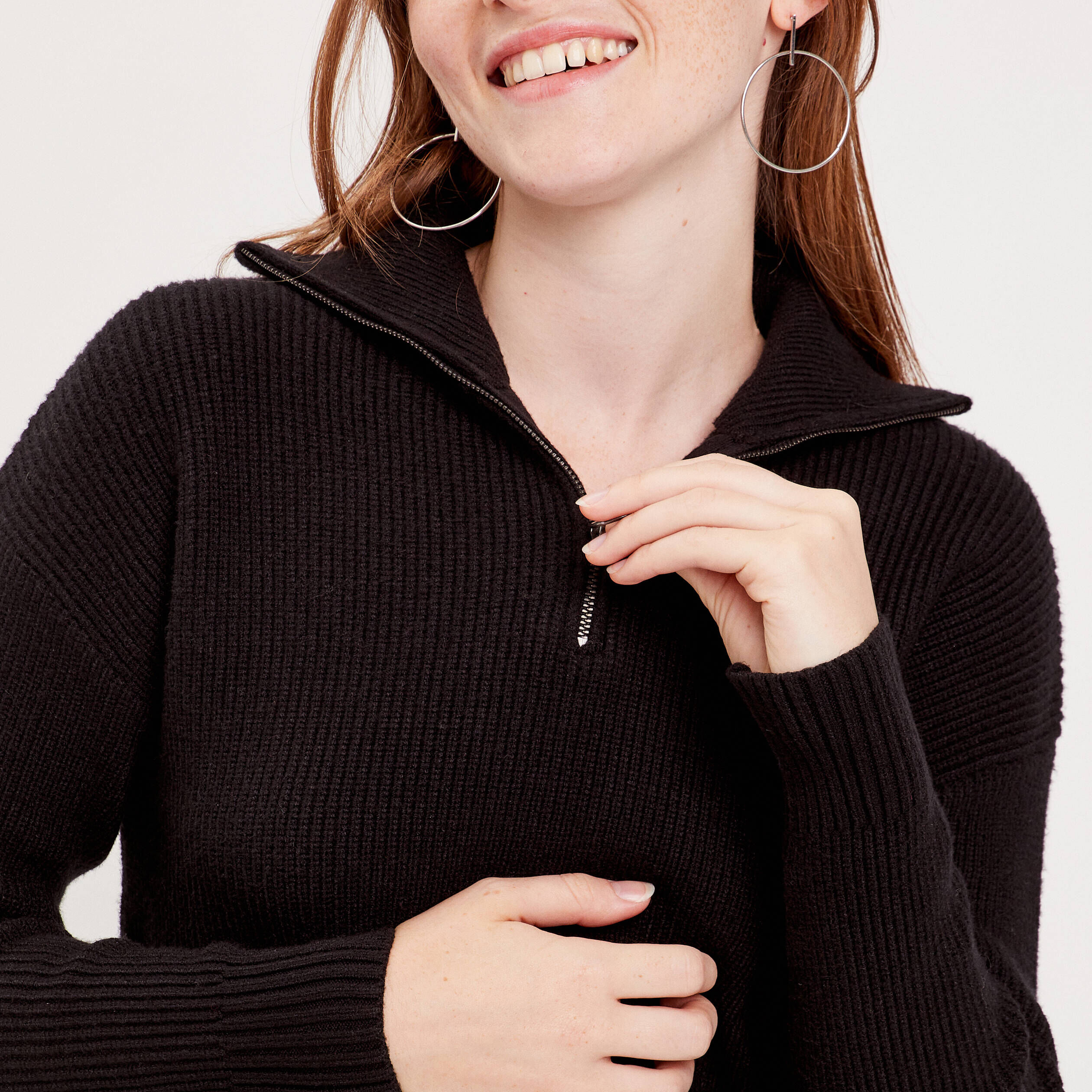 Pull col camionneur noir femme | Cache Cache
