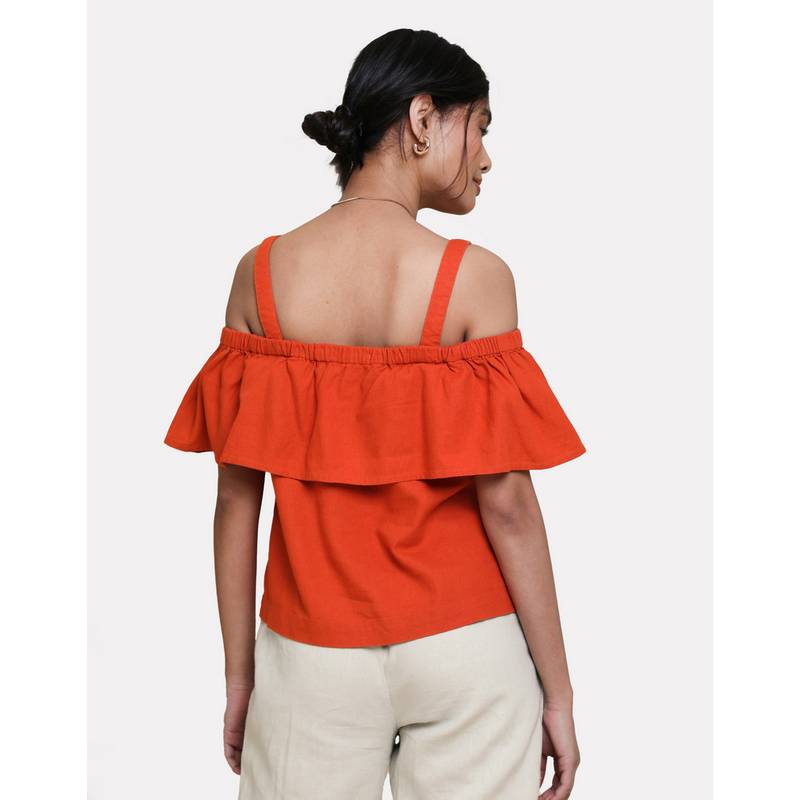 Threadbare THB Aspen Linen Bardot Top Tanktop Damen