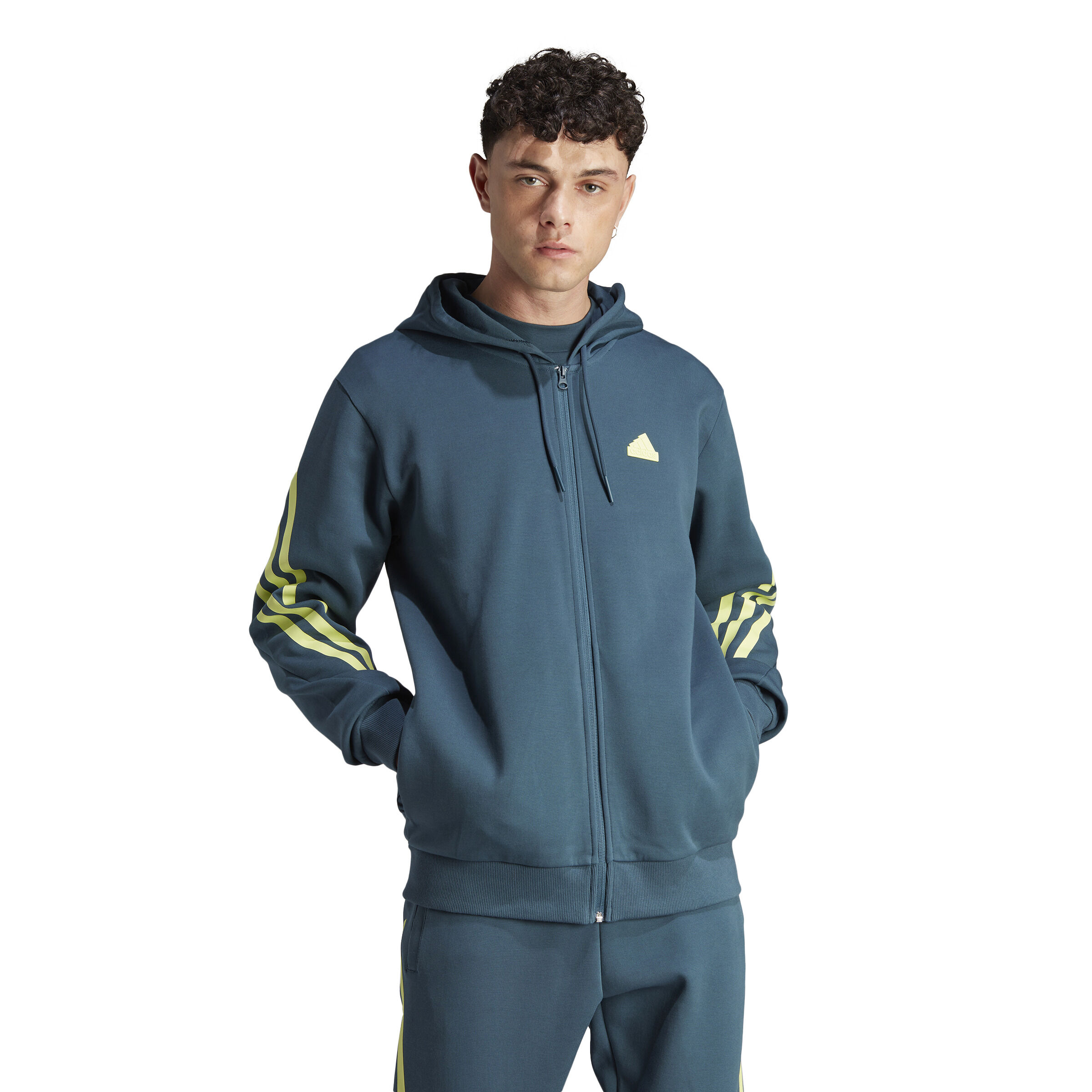 Future Icon 3 Stripes Full-Zip Sweatjacke Herren - Dunkelgrau