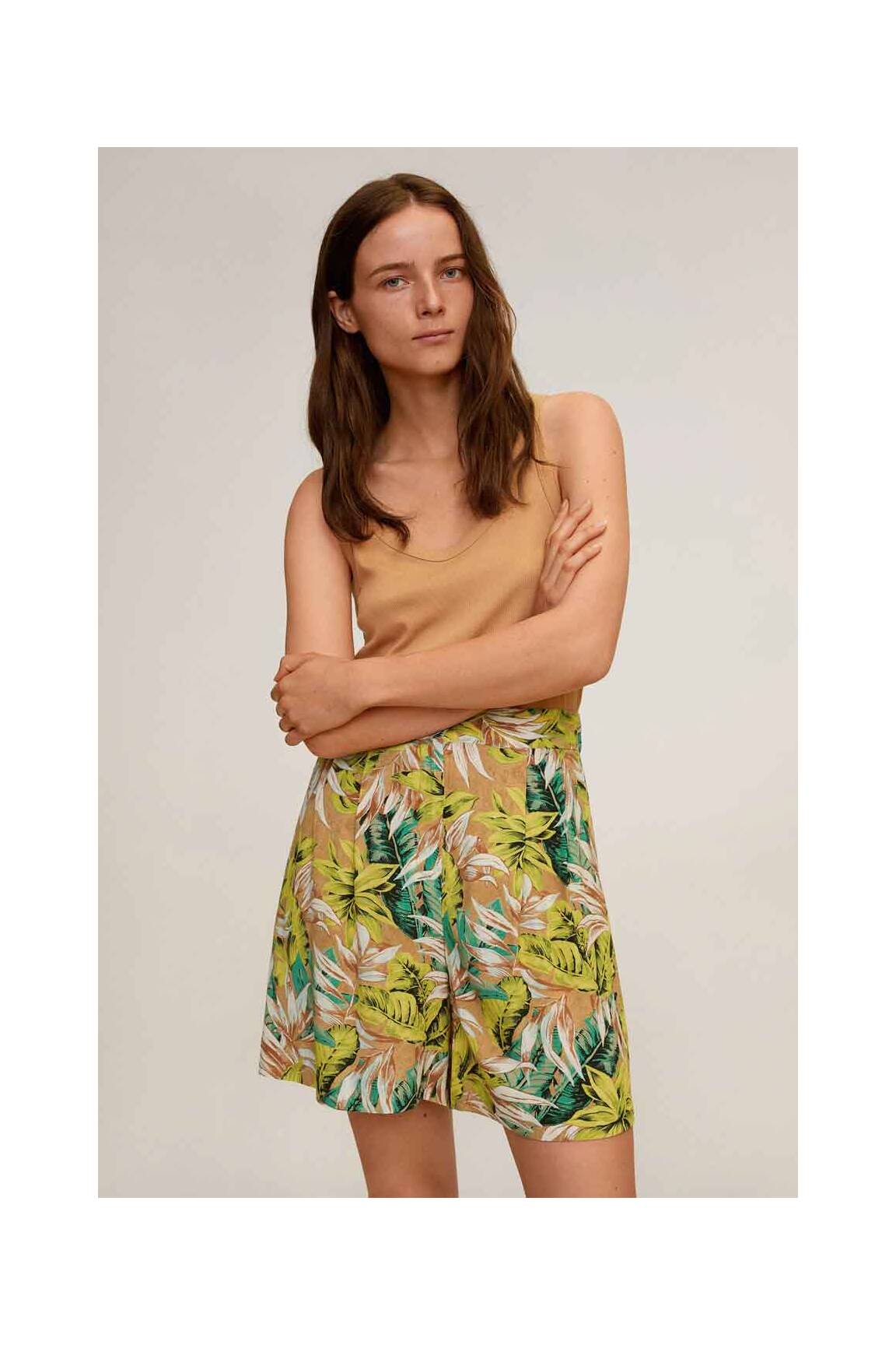 Mango Shorts 1 Femme couleur jaune