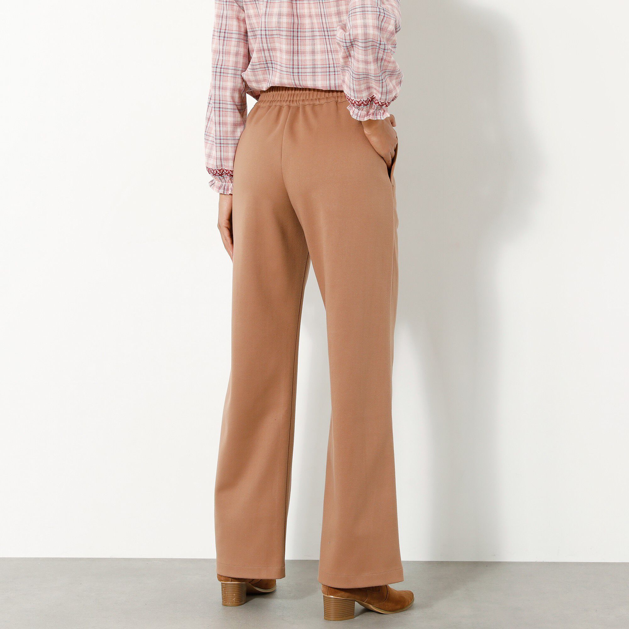 Pantalon large chaud, aspect lainage