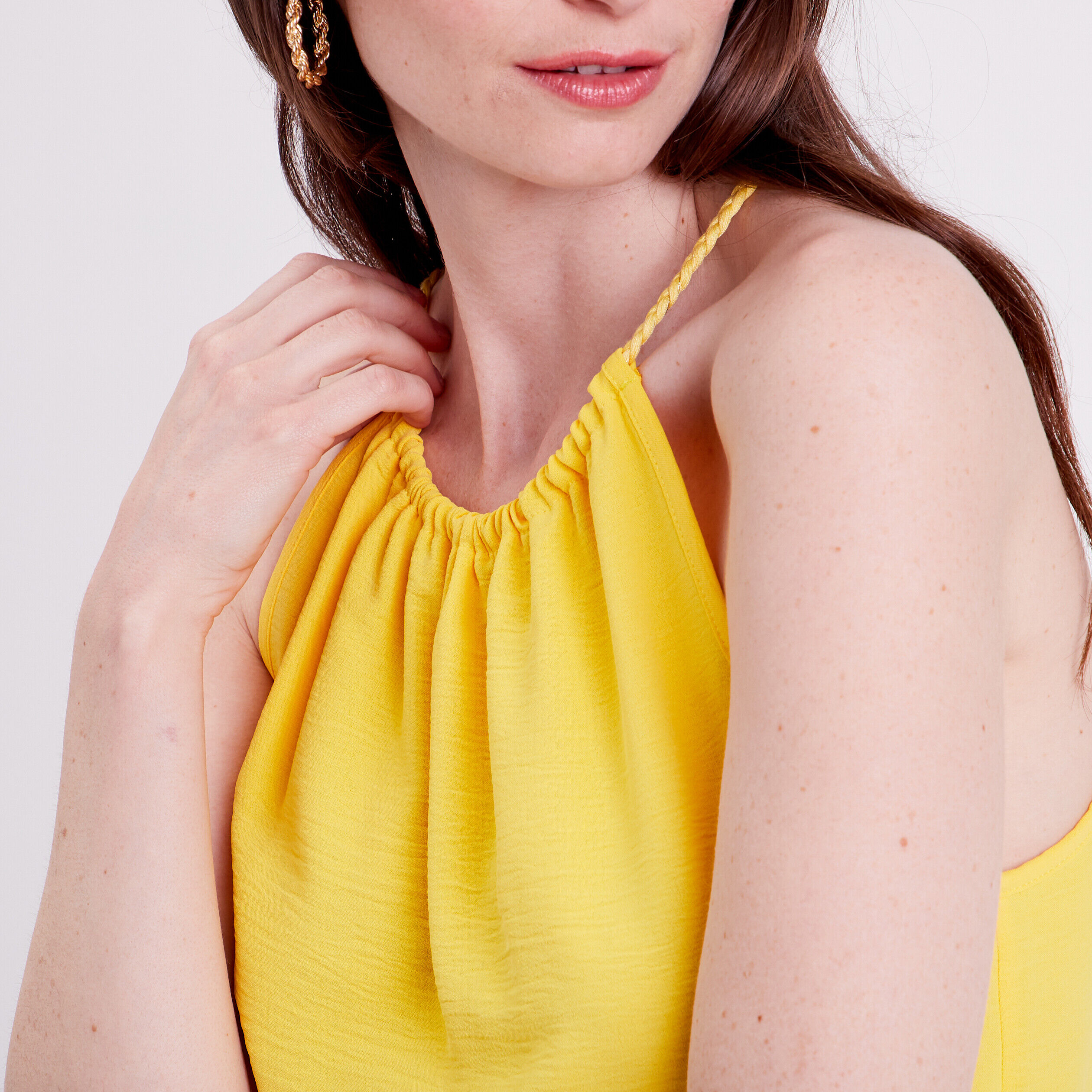 Blouse bretelles fines jaune pastel femme | Cache Cache