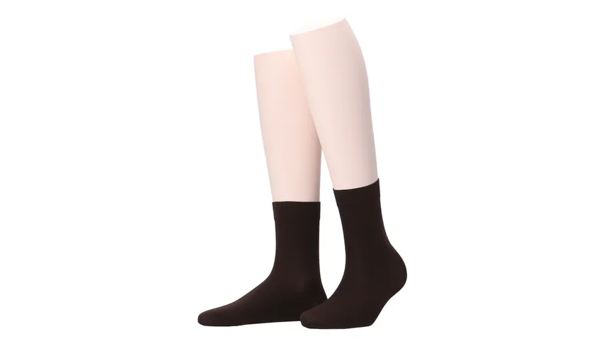 MOVE UP Damen Socken Baumwolle Superfein dunkelbraun