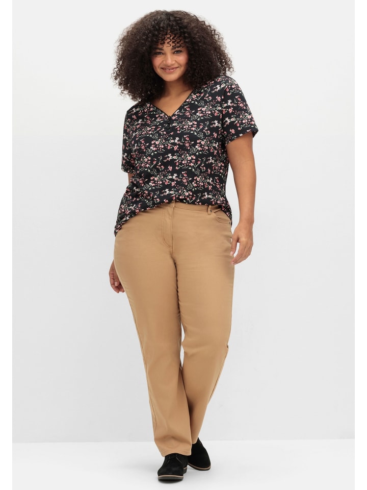 sheego Gerade Jeans in camelfarben günstig kaufen