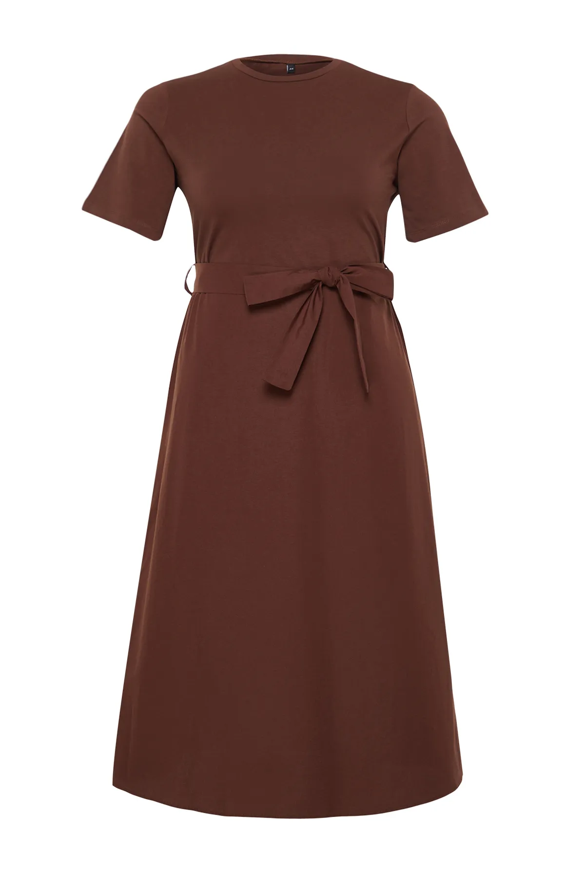 Trendyol Curve  Braunes gewebtes A-Linien-Kleid TBBSS24AH00020