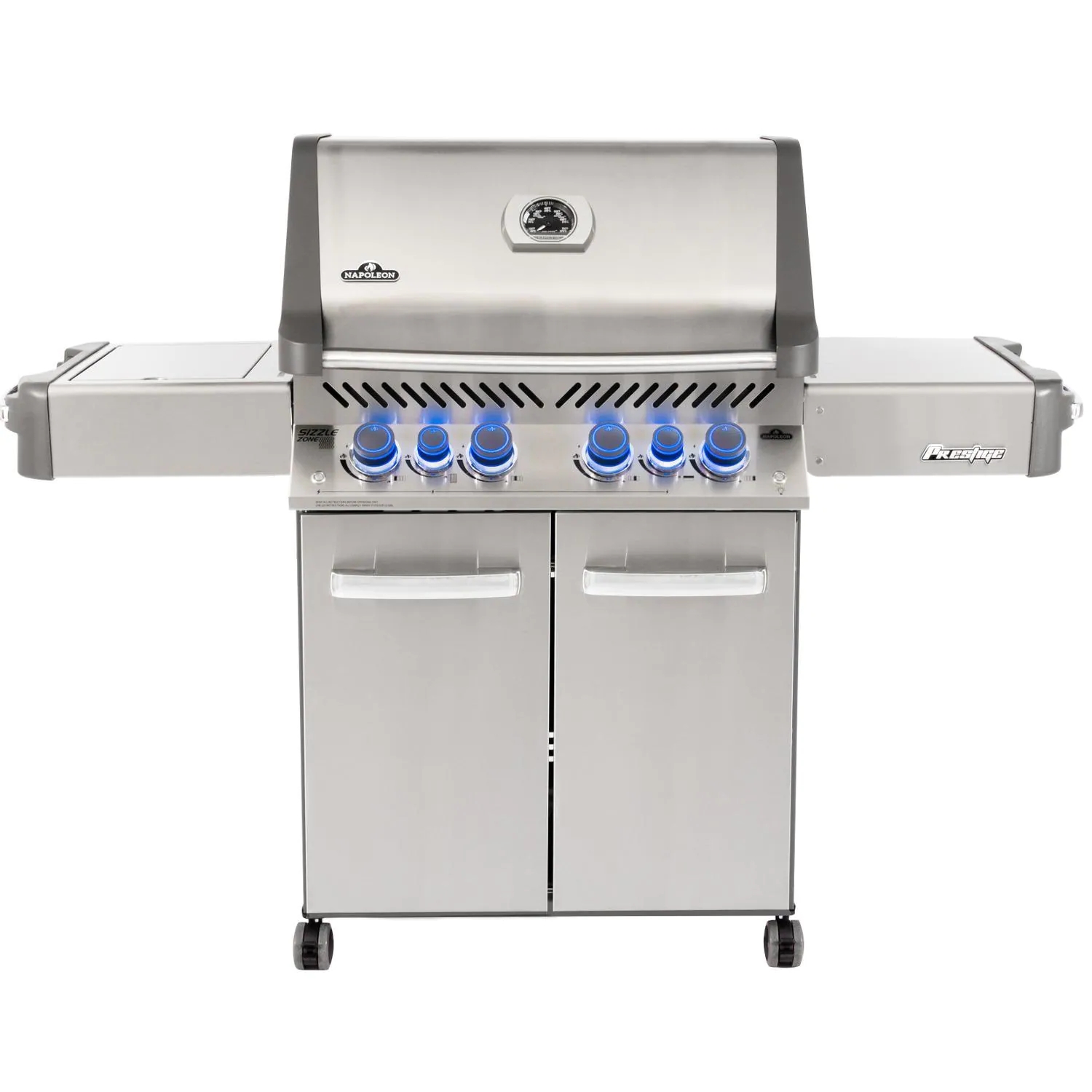 Napoleon Prestige 500 Propane Gas Grill with Infrared Rear Burner and Infrared Side Burner and Rotisserie Kit - P500RSIBPSS-3
