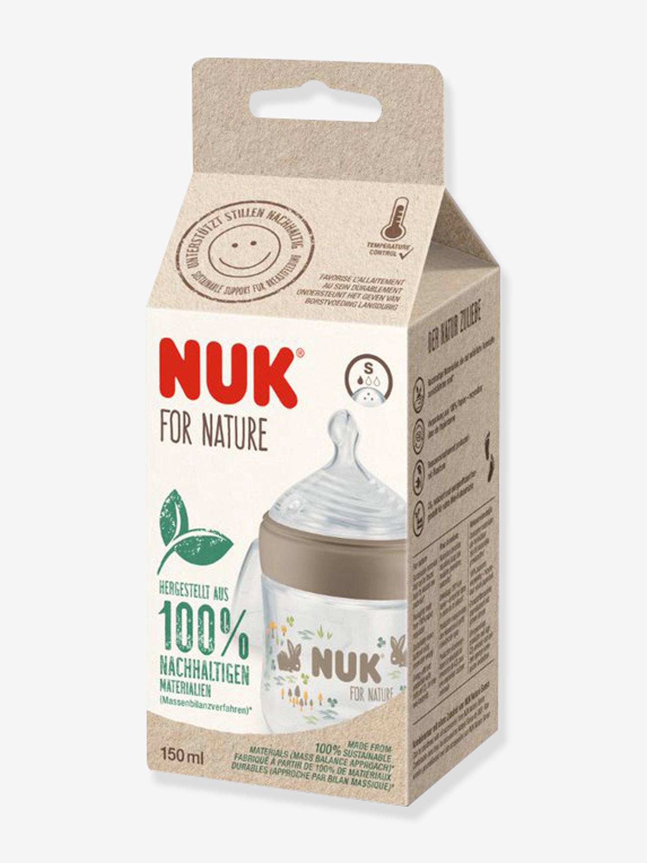 Biberon 150 ml NUK for Nature blanc