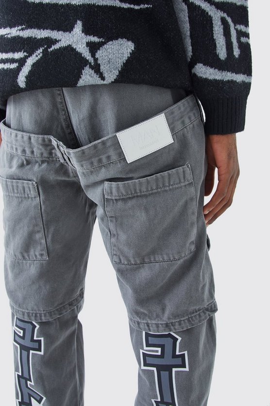 Lockere Cargo-Hose mit Print