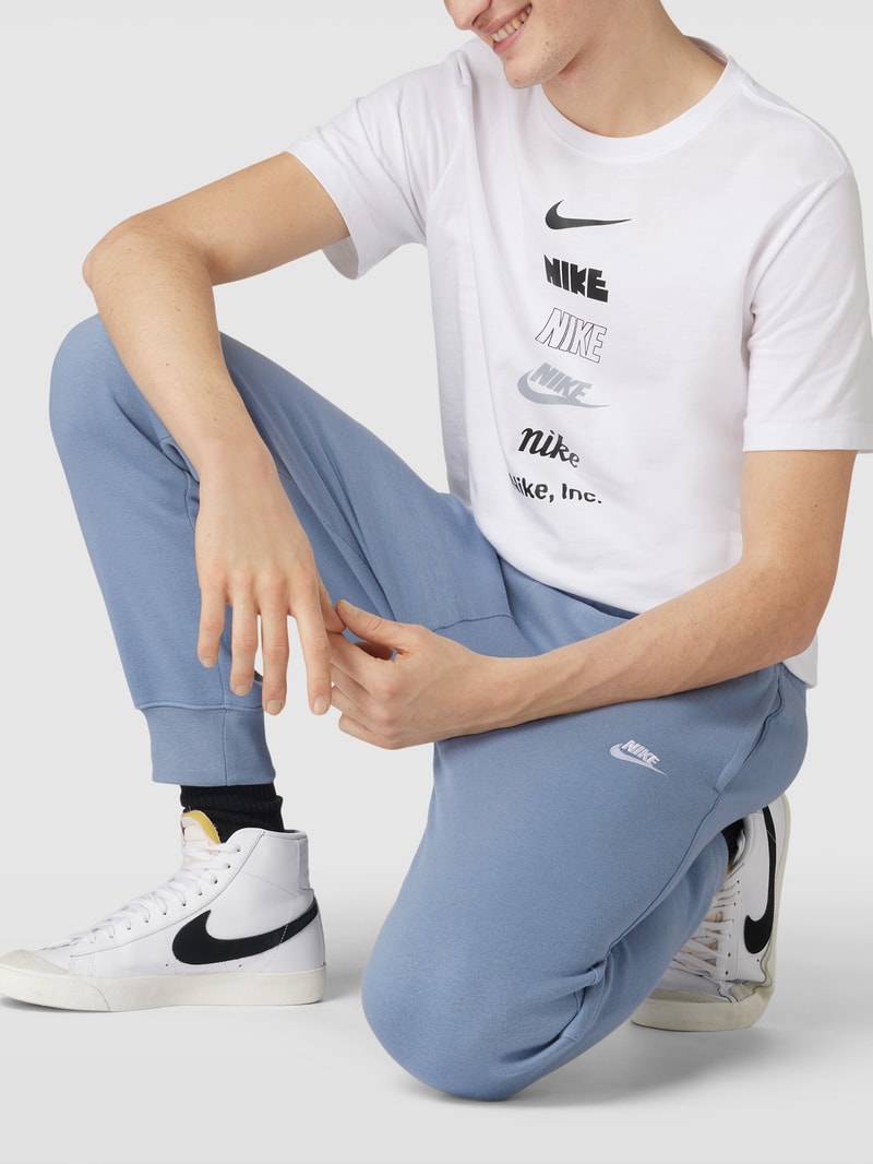 Sweatpants mit Label-Stitching Modell 'CLUB' in dunkelblau